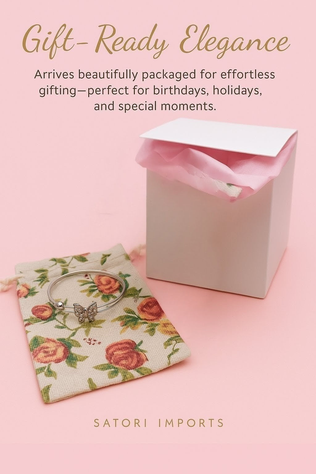 Butterfly Moissanite Jewelry Set – Sterling Silver Necklace, Bracelet, Earrings & Ring • Adjustable Gift for Women • Symbol of Transformation