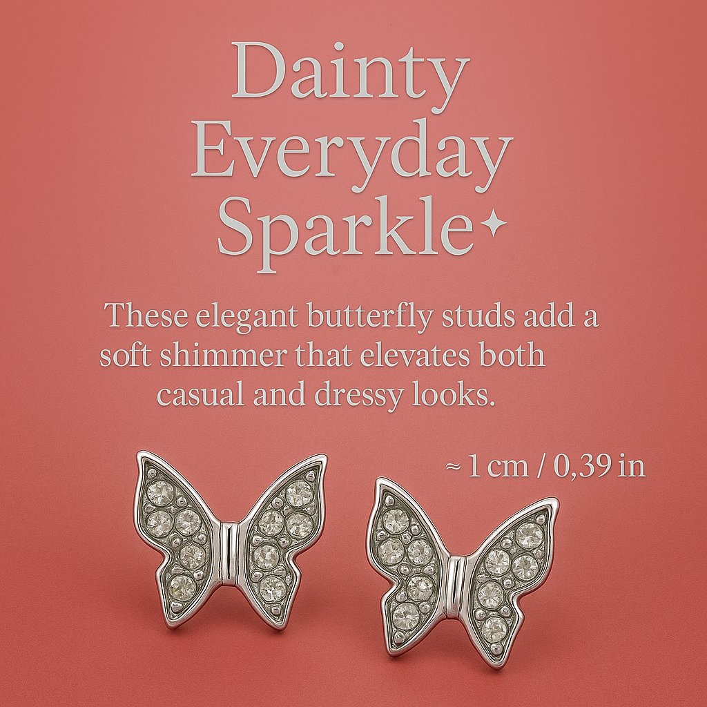 Butterfly Moissanite Jewelry Set – Sterling Silver Necklace, Bracelet, Earrings & Ring • Adjustable Gift for Women • Symbol of Transformation