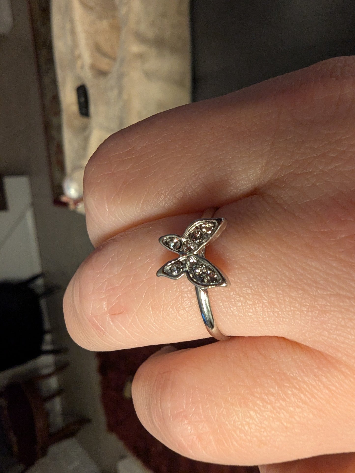 Butterfly Moissanite Jewelry Set – Sterling Silver Necklace, Bracelet, Earrings & Ring • Adjustable Gift for Women • Symbol of Transformation