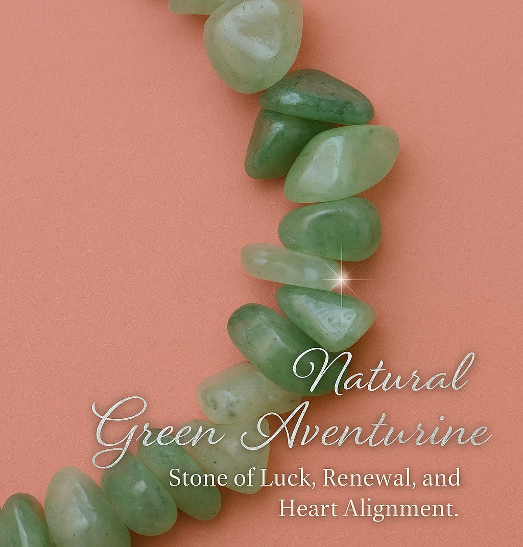 Green Aventurine Healing Bracelet – Natural Crystal Chip Stone • Energy-Charged for Renewal, Balance & Growth